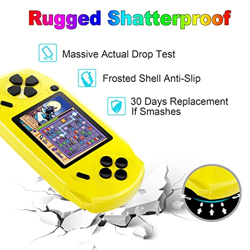 16 Bit Handheld Retro Video Game Player with 3.0'' Screen, Yellow K879