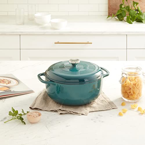 Lodge 6 Quart Enameled Cast Iron Dutch Oven with Lid, Indigo A835868