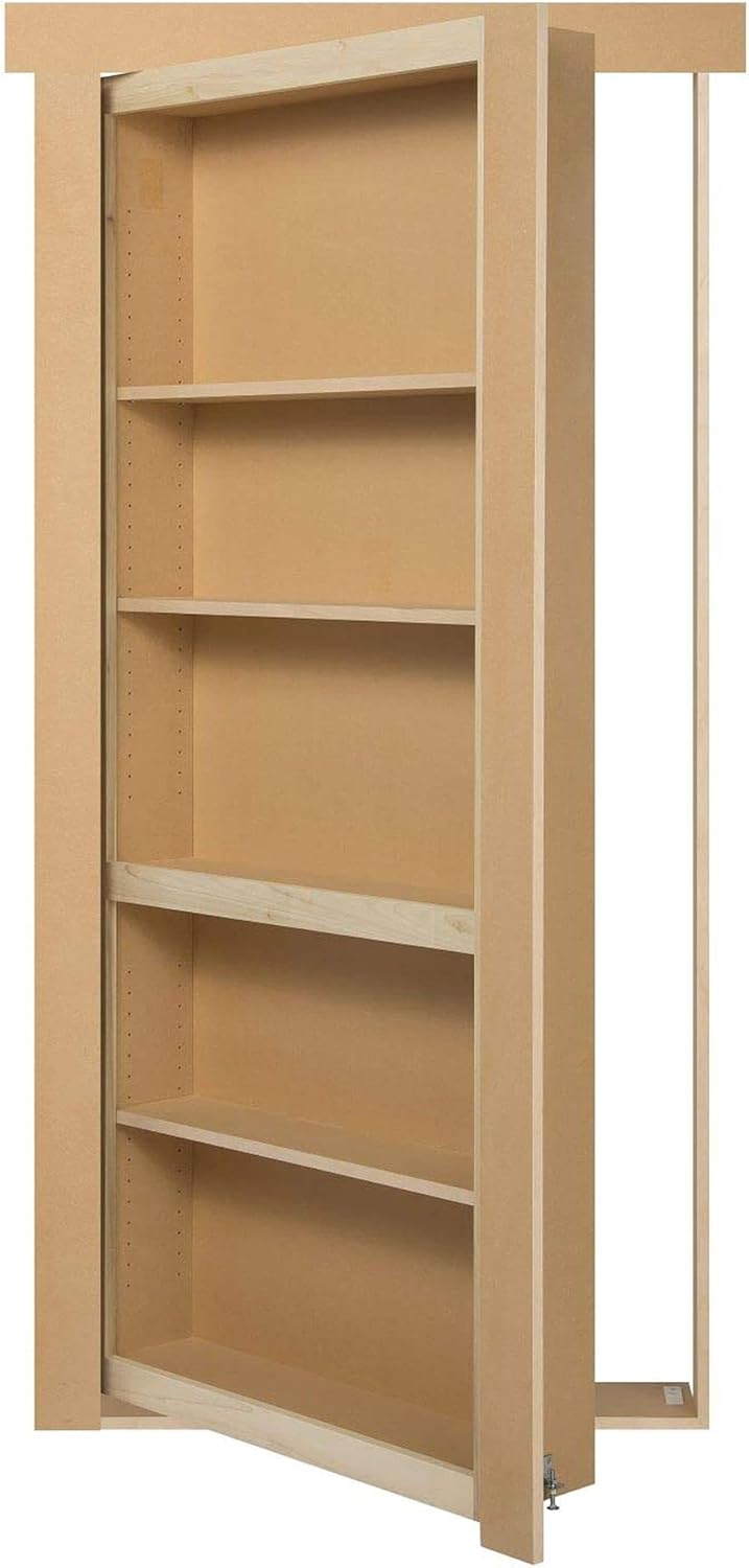 Murphy Door Secret Bookcase Hidden Door, Left Hand Out-Swing, 36 x 80, Black, Pack of 2 V736482