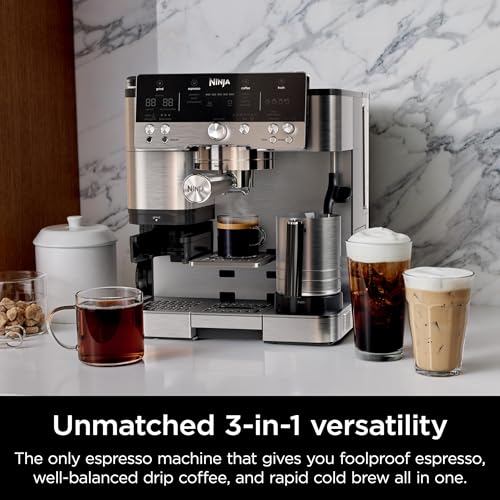 Ninja Luxe Café Premier Series Espresso Machine and Drip Coffee Maker, Stainless Steel T553