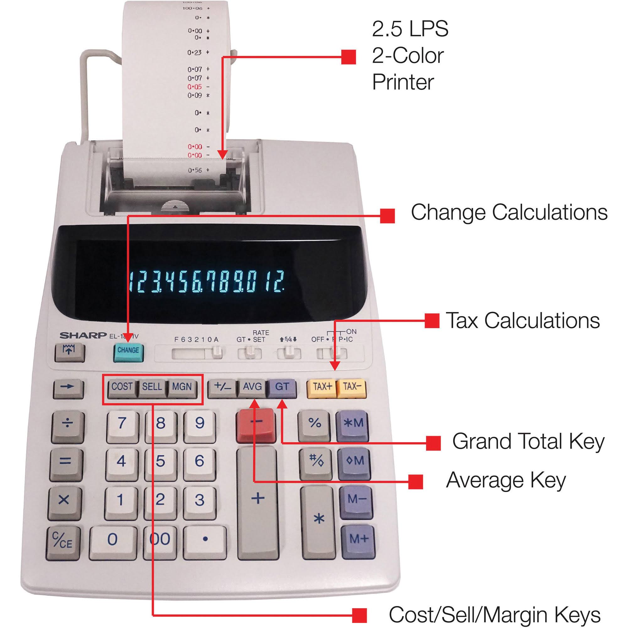 Sharp EL-1801V 12 Digit Printing Calculator D4881