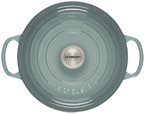 Le Creuset Enameled Cast Iron Signature Round Dutch Oven with Lid, 5.5 Quart, Sea Salt F256
