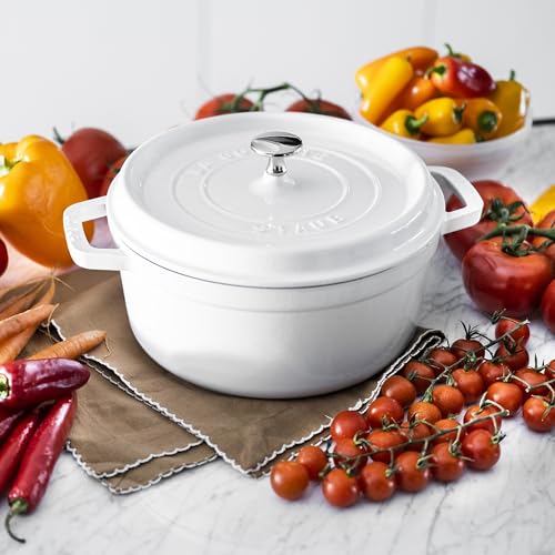 STAUB Cast Iron Dutch Oven 5.5-qt Round Cocotte, Black Matte P4487