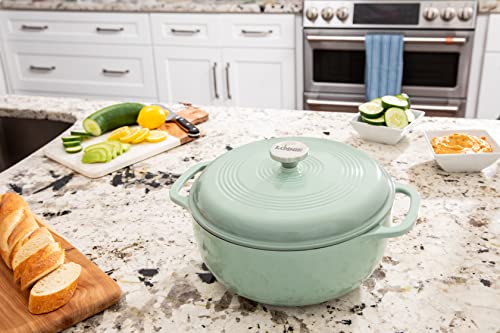 Lodge 6 Quart Enameled Cast Iron Dutch Oven with Lid, Indigo A835868