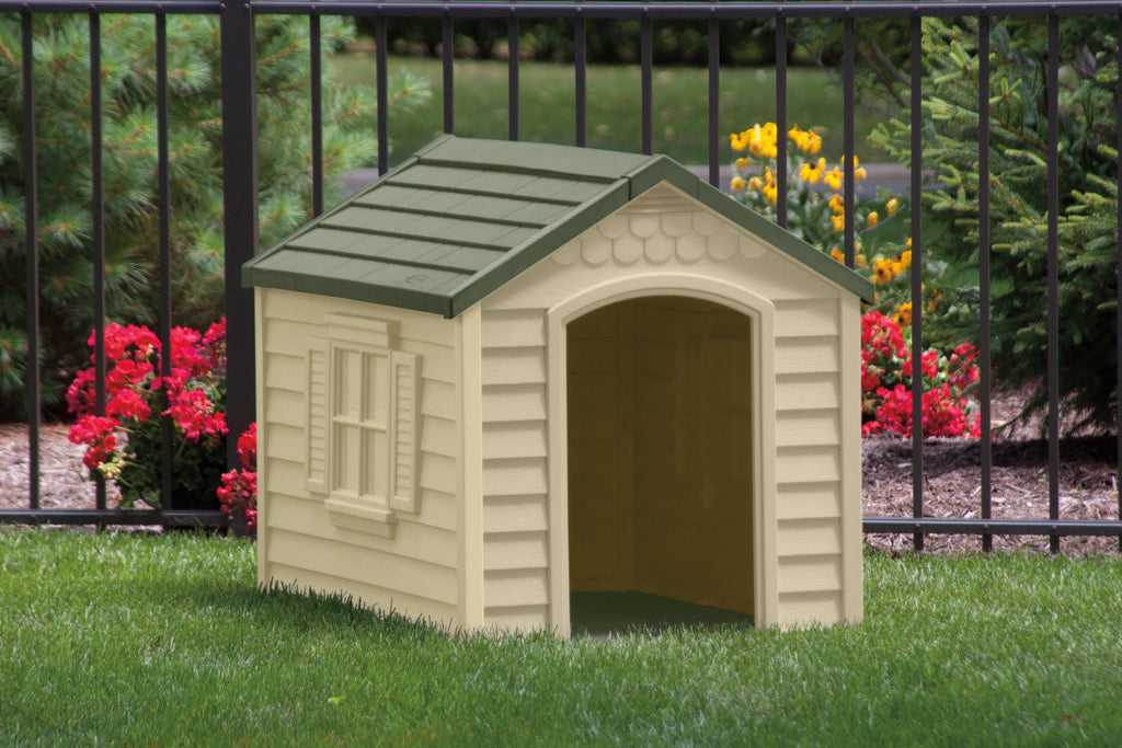 Suncast DH250 Deluxe Dog House, Beige, Medium V294439