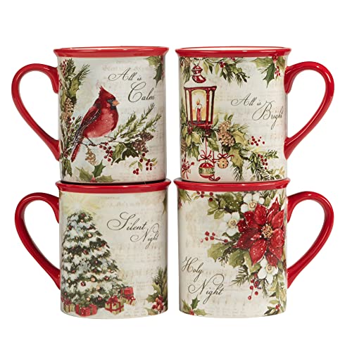 Certified International Silent Night 16 oz. Mugs, Set of 4