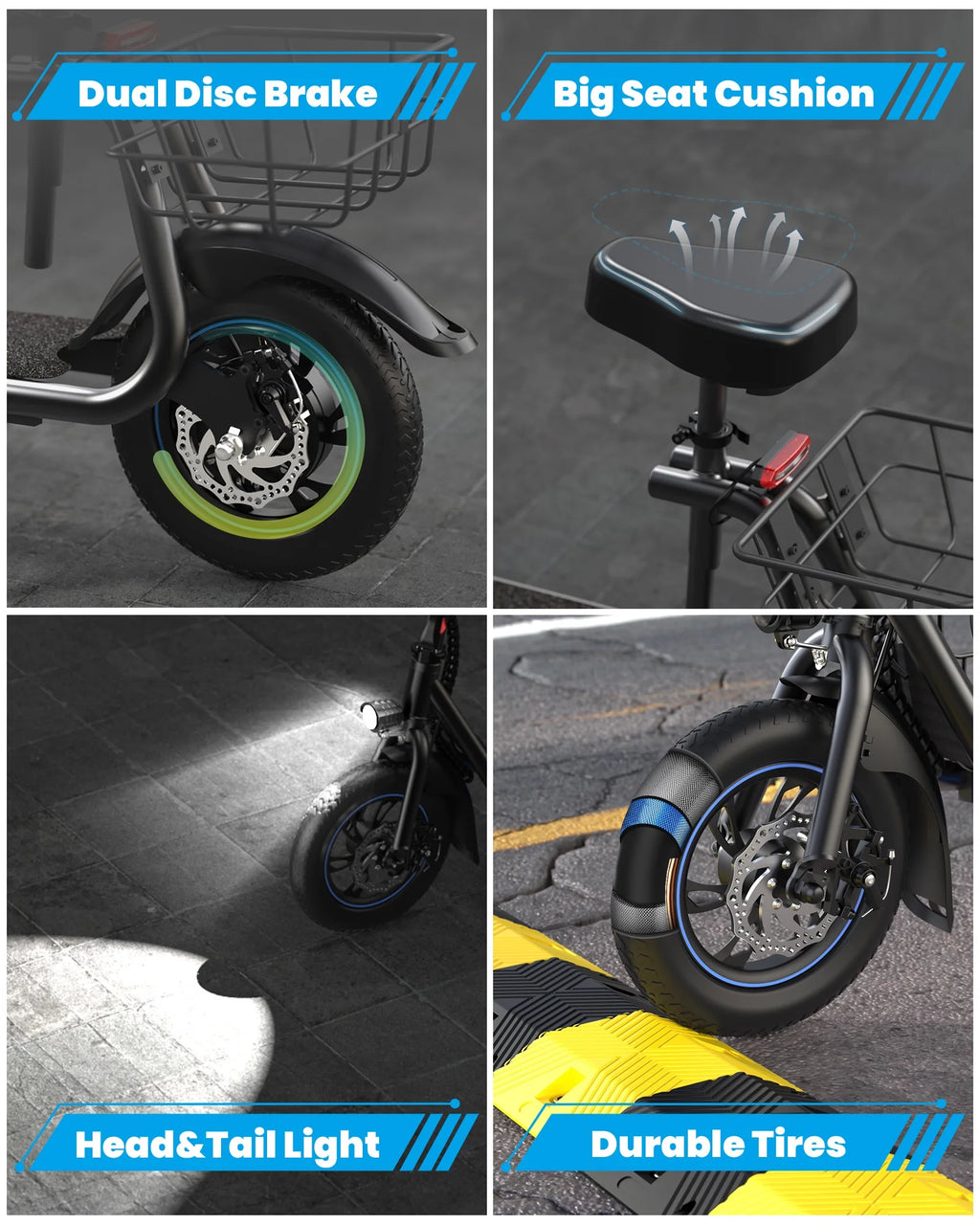 Kistp 550W Electric Scooter with Seat for Adult, 12 inch, 20 Miles Range W21588