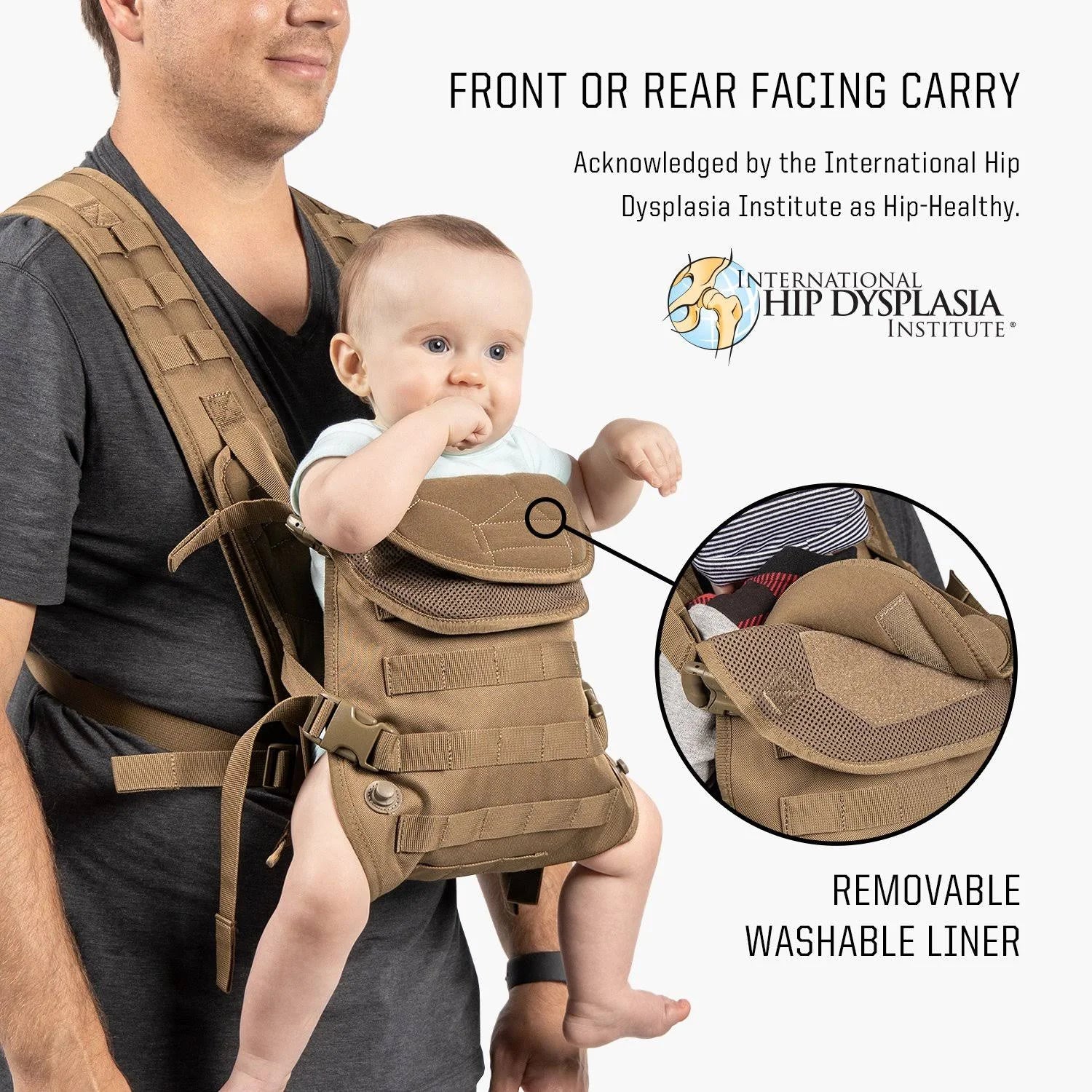 Deuce 2.0 Tactical Diaper Bag + Baby Carrier Bundle, Coyote Brown J2514
