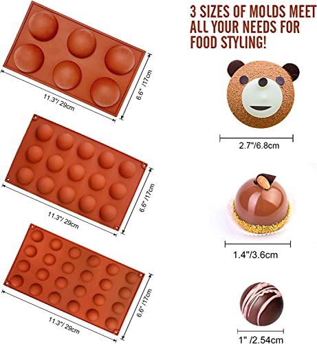 Silicone Mold for Baking, Half Sphere Chocolate Cake Jelly Mold (2 Packs) L40364
