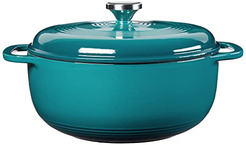 Lodge 6 Quart Enameled Cast Iron Dutch Oven with Lid, Indigo A835868