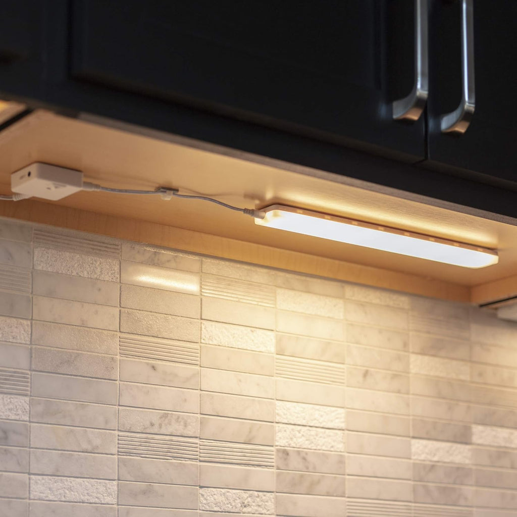 Brilliant Evolution Wired LED Under Cabinet Light Kit with Remote Control, 3 Bars, 3000K Warm White W554