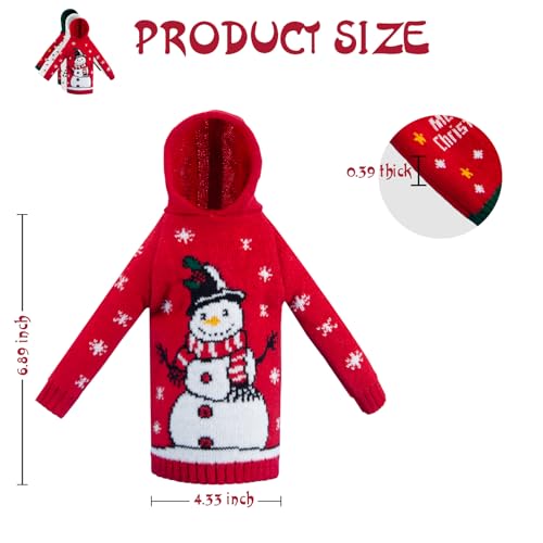 3Pcs Christmas Wine Bottle Covers Knitted Sweatshirts Holiday Party Decorations I4698