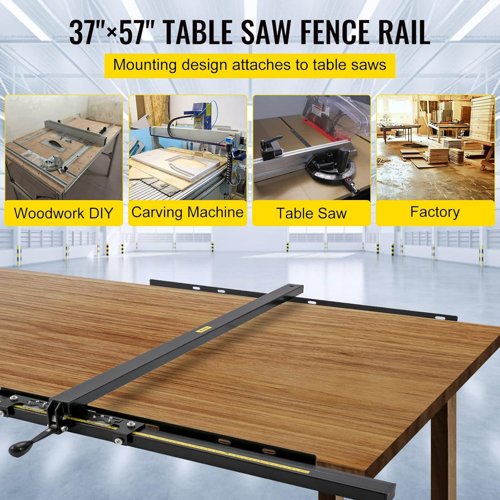 VEVOR Table Saw Fence System 37×57 with Front Guide Bar S640