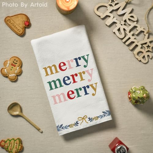 Artoid Mode Merry Christmas Kitchen Towels Dish Towels 18x26 Inch Set of 4 U777011