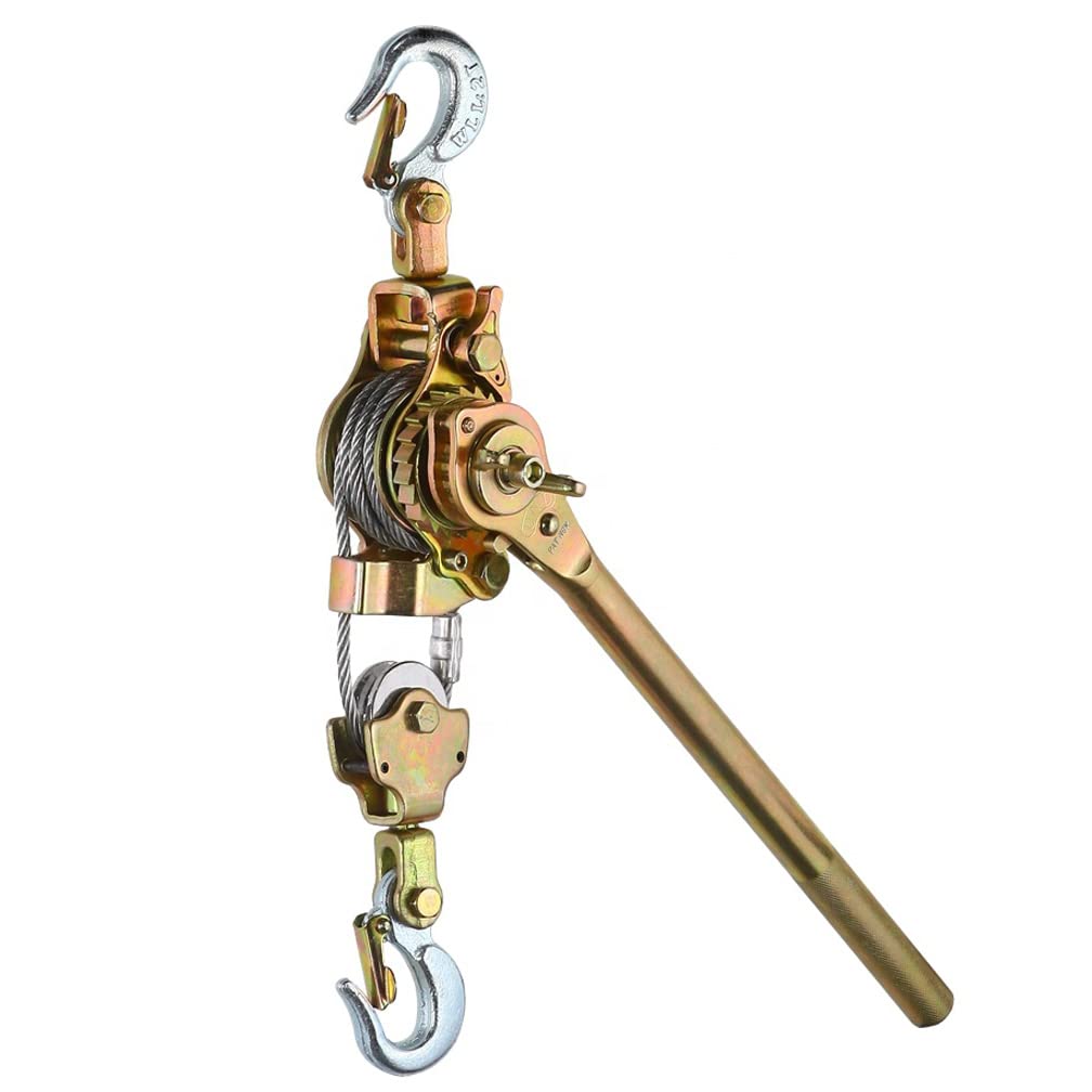 RLOZUI Heavy Duty Hand Puller with Cable Rope 2 Ton Hand Puller Come Along Cable Hoist Hooks 4400LB W/Heavy Duty Metal Gear for Lifting Pulling Construction Pack of 2
