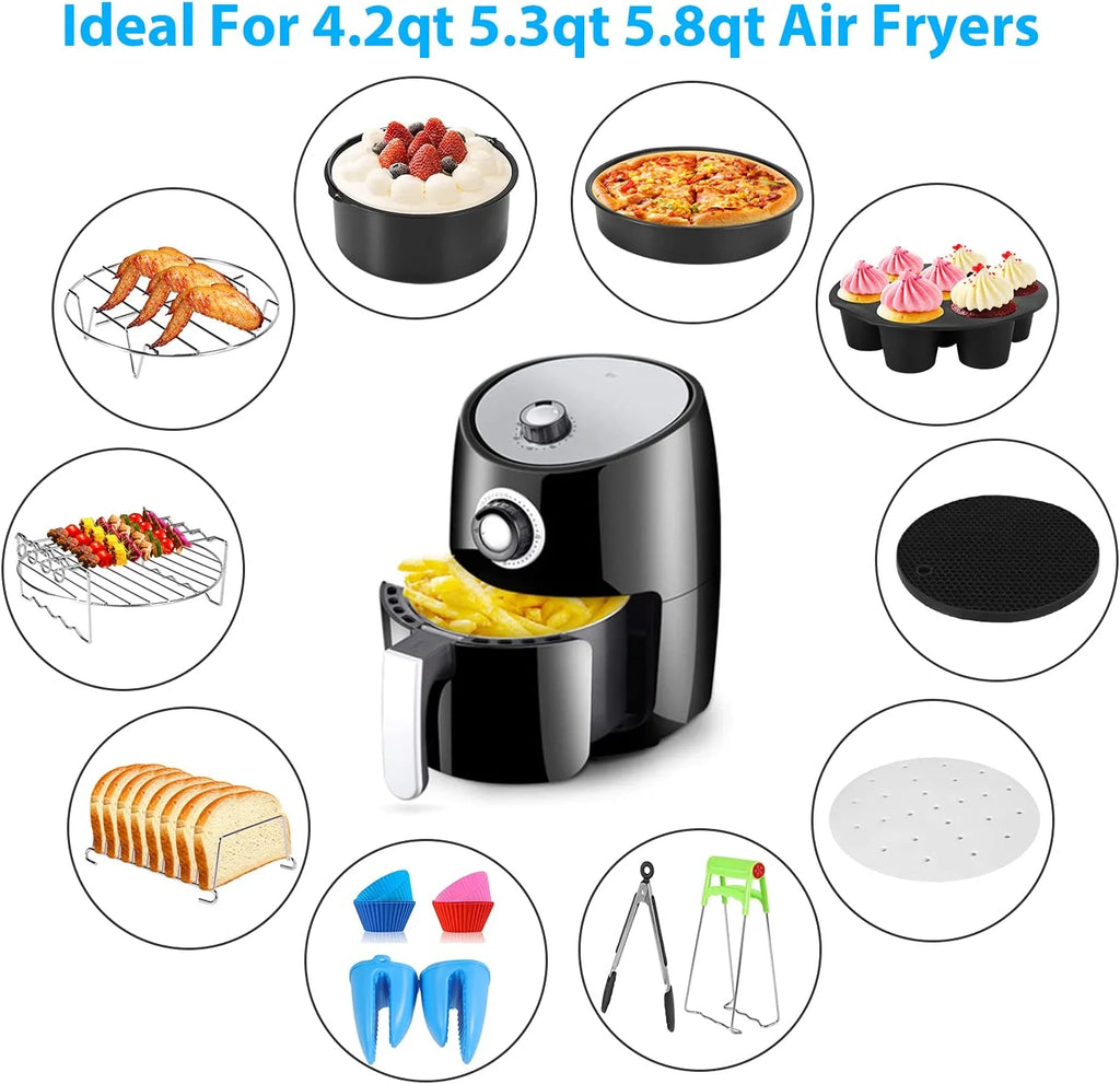 SHANNA BBQ Tools Air Fryer Accessories with Storage Bag for 3.7QT-6.8QT J104124