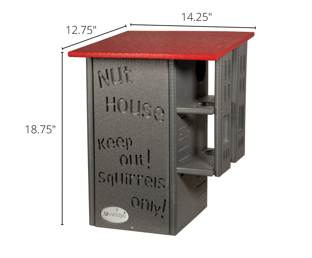 JCS Wildlife Ultimate Squirrel House Nesting Box Gray/Cardinal Red R644752