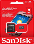 SanDisk microSDHC 8GB Class 2 Card with SD Adapter (SDSDQ-8192) Pack of 2