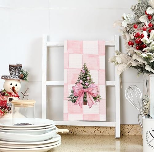 Christmas Tree Kitchen Towels - Neutral Christmas Hand Towels, 16 x 24 Inch V47794