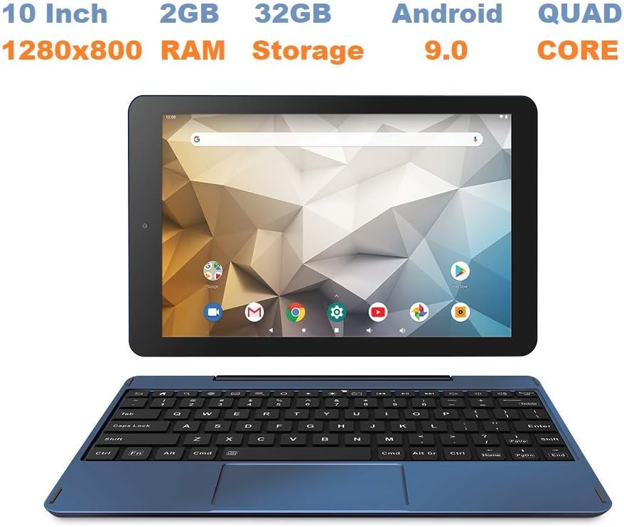 RCA Tablet 10" Quad-Core 2GB RAM 32GB with Detachable Keyboard Android 9 Pie Lavender O996513