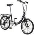Schwinn Loop Adult Folding Bike, 20-inch Wheels, 7-Speed Drivetrain, Rear Carry Rack, Carrying Bag, Multiple Colors