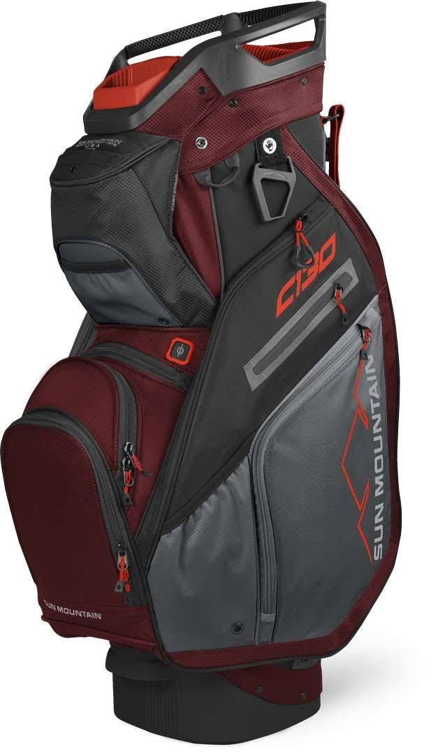 Sun Mountain C-130 Cart Bag - Black/Charcoal/White/Red O453