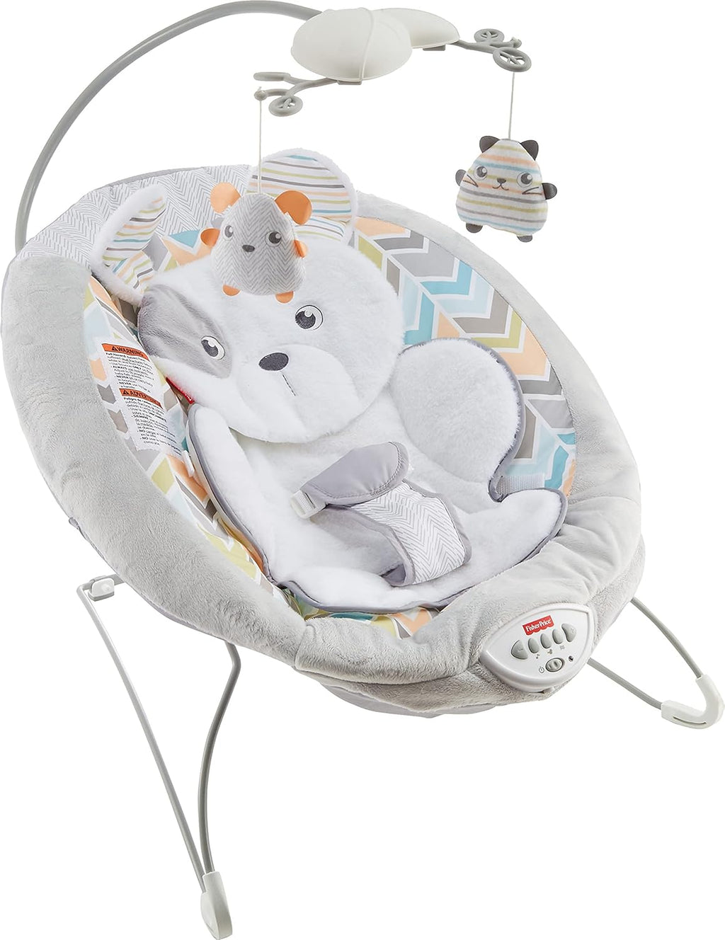 Fisher-Price Sweet Snugapuppy Deluxe Bouncer, Portable Baby Seat with Music and Calming Vibrations Q8492