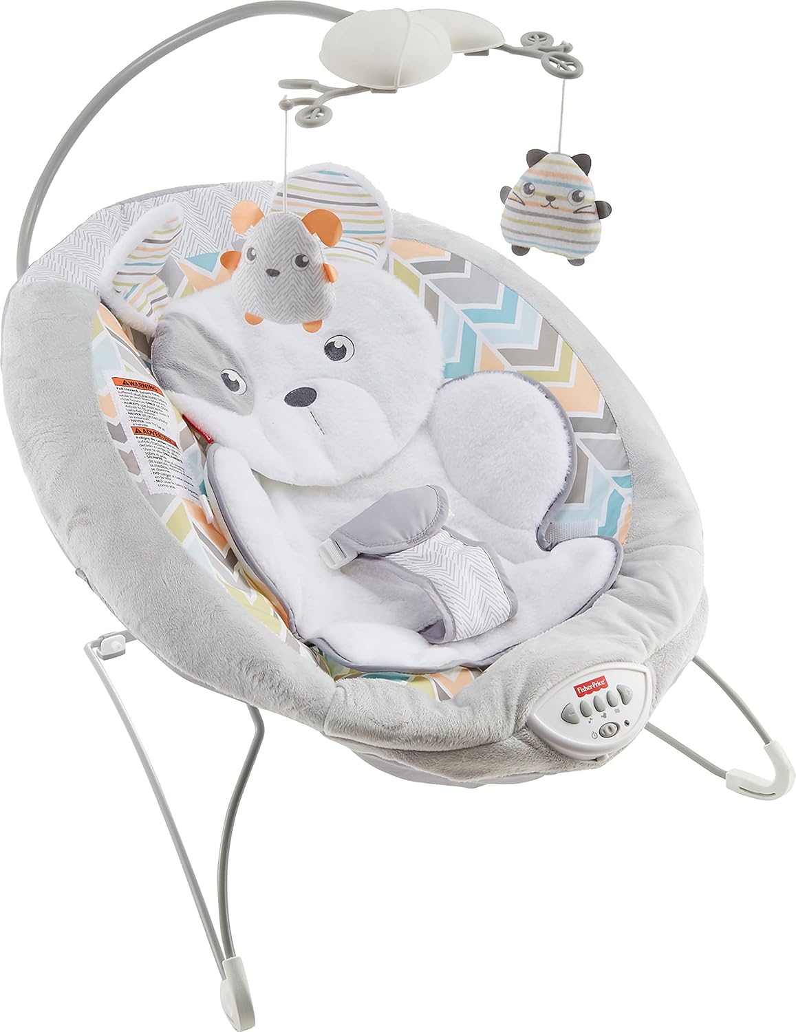 Fisher-Price Sweet Snugapuppy Deluxe Bouncer, Portable Baby Seat with Music and Calming Vibrations Q8492
