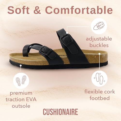 CUSHIONAIRE Women's Luna Cork Footbed Sandal I795