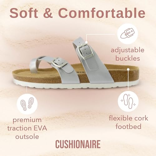CUSHIONAIRE Women's Luna Cork Footbed Sandal I795