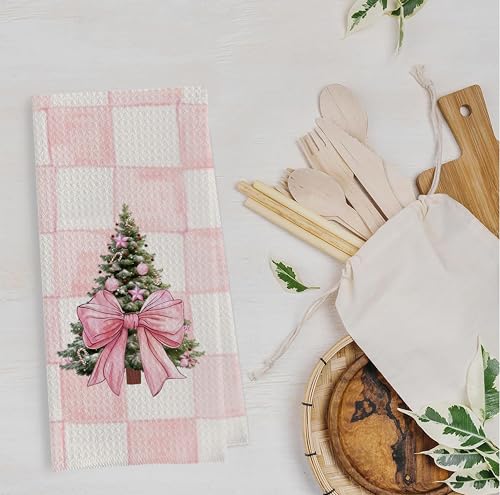 Christmas Tree Kitchen Towels - Neutral Christmas Hand Towels, 16 x 24 Inch V47794