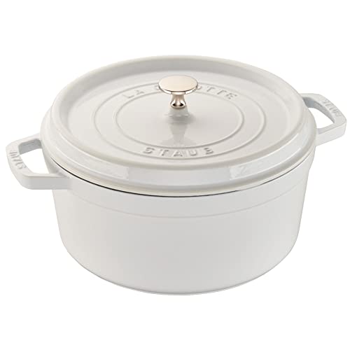 STAUB Cast Iron Dutch Oven 5.5-qt Round Cocotte, Black Matte P4487