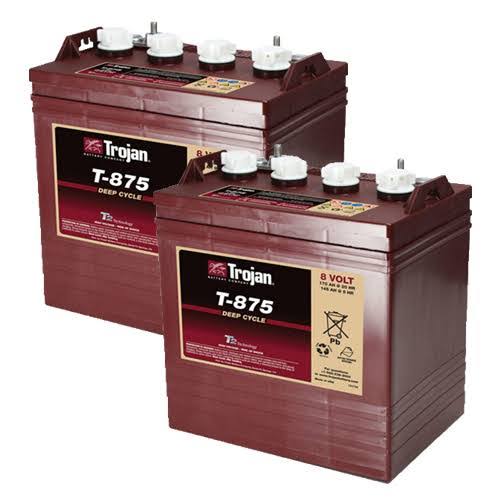 Trojan T-875 8V 170Ah Flooded Lead Acid GC2 Deep Cycle Battery X2