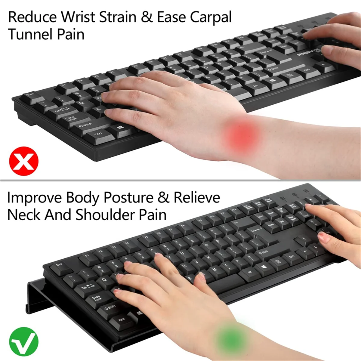 Acrylic Computer Keyboard Stand for Desk with Tilt Lift O3531