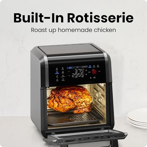 CHEFMAN Multifunctional Digital Air Fryer Rotisserie Dehydrator Convection Oven, 10L, Black H5903