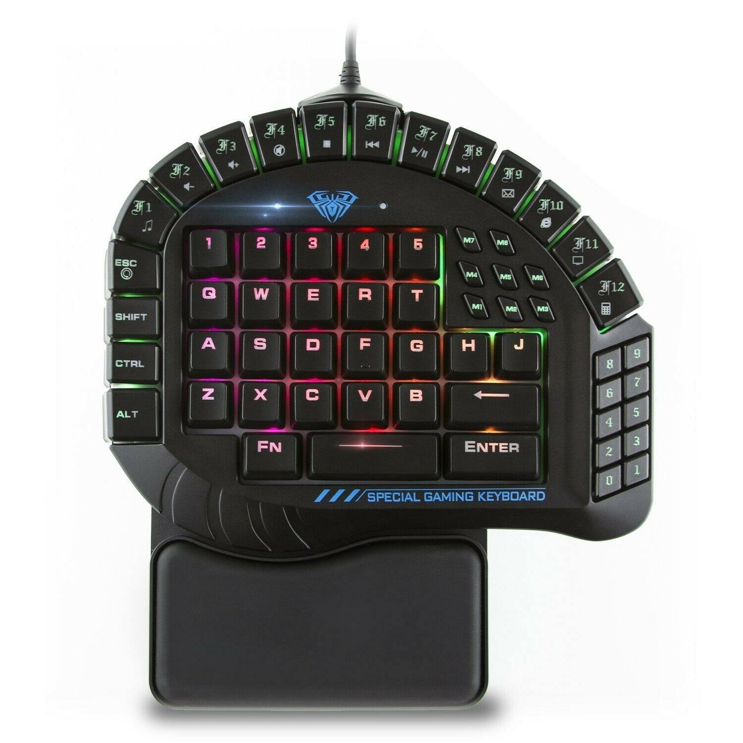 Aula Excalibur Master One-Hand Gaming Keyboard Removable Hand Rest RGB Backlight Mechanical