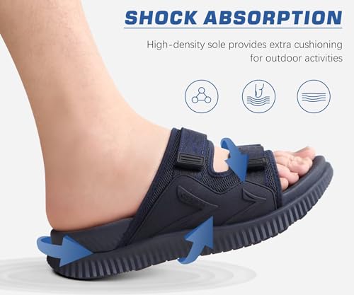 KuaiLu Men's Orthotic Sandals Athletic Recovery Slides with Arch Support Q91398