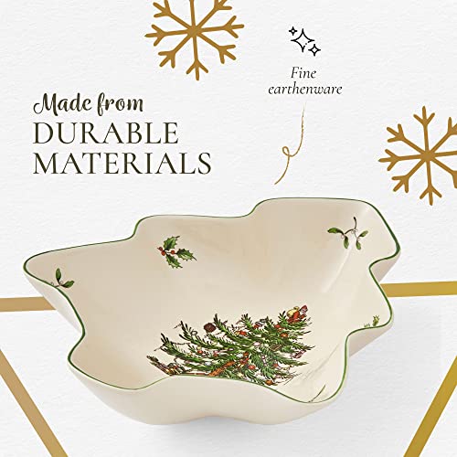 Spode Christmas Tree 14-Inch Tree-Shaped Porcelain Serving Platter H48565