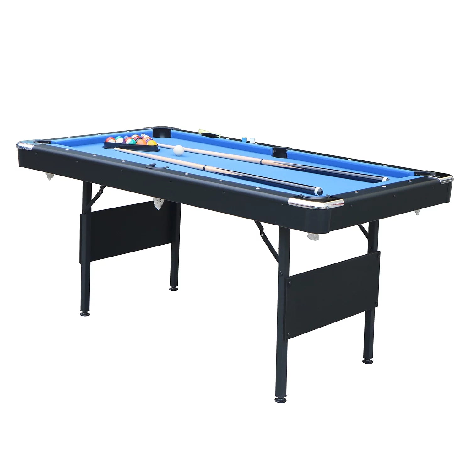 SEGMART 3 in 1 Billiards Table 5.5 ft Folding Pool Table with Accessories, Black Blue Felt A6150