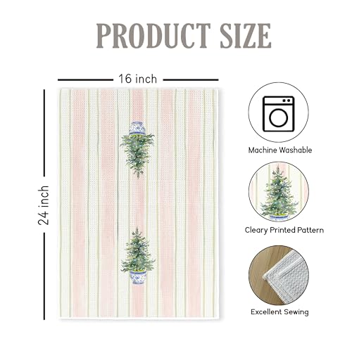 Christmas Tree Kitchen Towels - Neutral Christmas Hand Towels, 16 x 24 Inch V47794