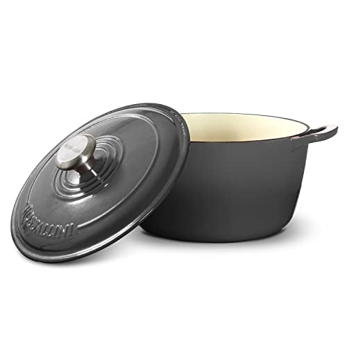 Signature Enameled Cast Iron Dutch Oven 5.5Q with Lid, Oyster Grey A277