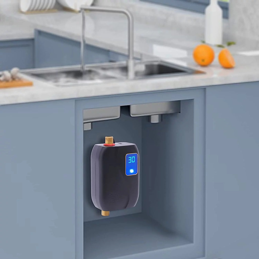 OUKANING Thermostatic Tankless Electric Water Heater 110V 3000W H581749