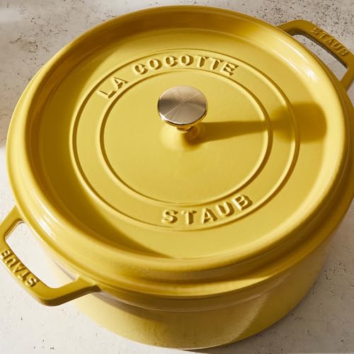 STAUB Cast Iron Dutch Oven 5.5-qt Round Cocotte, Black Matte P4487