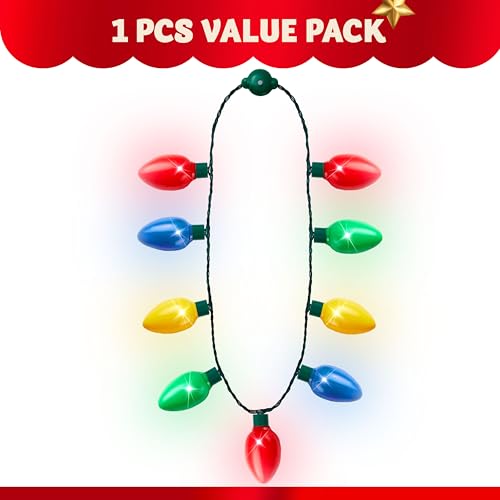 JOYIN Christmas LED Light Up Bulb Necklaces 6 Pack D86322