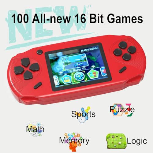 16 Bit Handheld Retro Video Game Player with 3.0'' Screen, Yellow K879