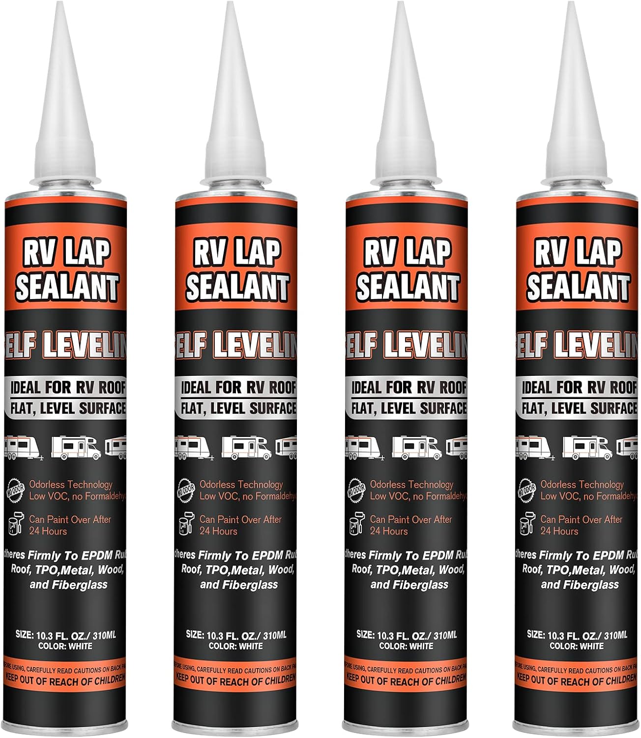 WELLUCK RV Roof Tape Sealant, 6 Inch x 50 Foot, Natural White, Pack of 2 W189