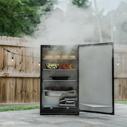 Masterbuilt 30-inch Digital Electric Vertical BBQ Smoker with Side Wood Chip Loader, Black A570