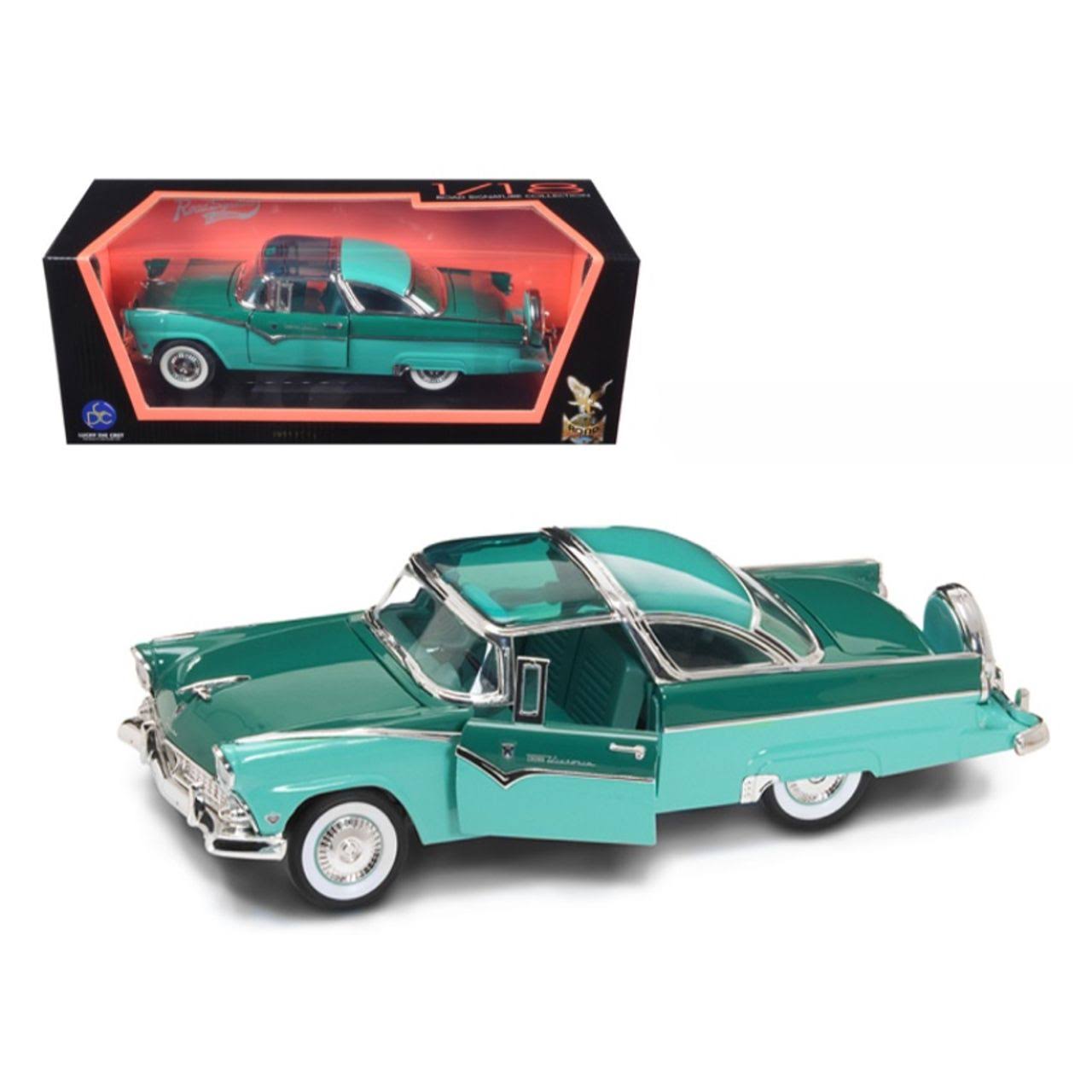 1955 Ford Fairlane Crown Victoria Green 1/18 Diecast Model Car by Road Signature S8025