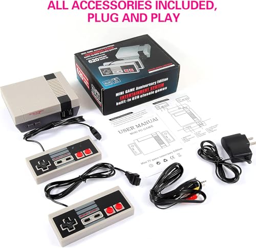 Retro Mini Handheld Game Console with 620 Classic Games and Dual Controllers R789