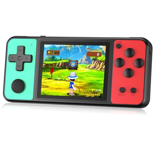 32 Bit Handheld Games for Kids Built-in 139 Video Games,3.0" IPS Screen Rechargeable Portable Arcade Gaming Player,Electronic Toys for Boys Girls Birthday Xmas Gift Blue-Red